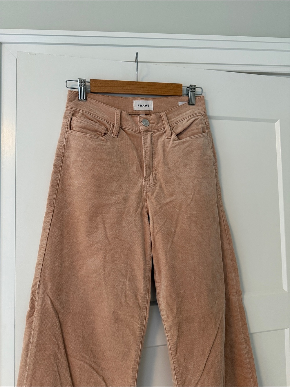 Frame Denim Le Slim Palazzo Rose Corduroy Pants